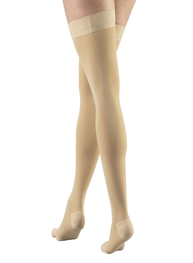 Truform 20-30 Mmhg Compression Stockings for Men & Women, Thigh High Length, Dot Top, Closed Toe, Beige, Medium - Image 5